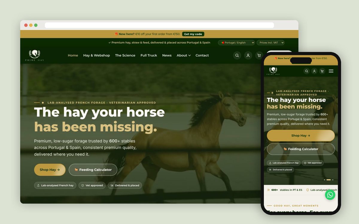 Prime Hay International on desktop and mobile